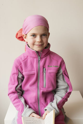 Girls' Pink Chemo Cozy Fleece Jackets with PICC Line and Port Access for Pediatric Cancer Patients