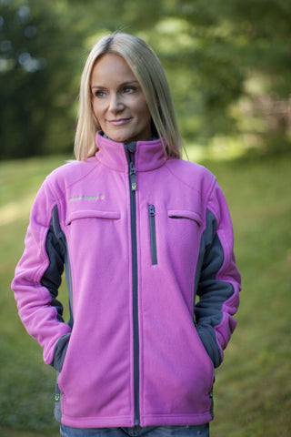 Women's Pink Chemo Cozy Fleece Jackets with PICC Line and Port Access for Cancer Patients
