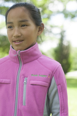 Girls' Pink Chemo Cozy Fleece Jackets with PICC Line and Port Access for Pediatric Cancer Chemotherapy Infusions