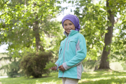 Girls' Teal Chemo Cozy Fleece Jackets with PICC Line and Port Access for Pediatric Chemotherapy Infusions