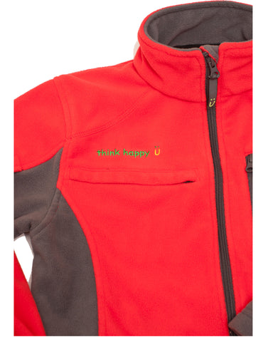 Men's Red Chemo Cozy Fleece Jackets with PICC Line and Port Access for Chemotherapy Infusions
