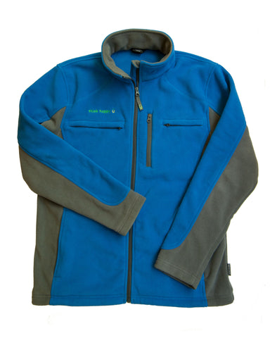 Men's Blue Chemo Cozy Fleece Jackets with PICC Line and Port Access for Chemotherapy Infusions