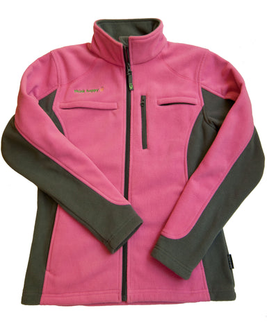 Women's Pink Chemo Cozy Fleece Jackets with PICC Line and Port Access for Cancer Patients undergoing Chemotherapy Infusions