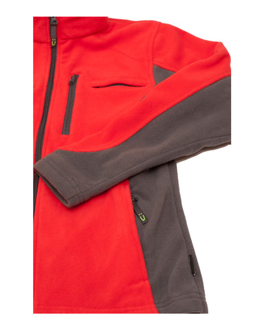 Men's Red Chemo Cozy Fleece Jackets with PICC Line and Port Access for Cancer Patients undergoing Chemotherapy Infusions